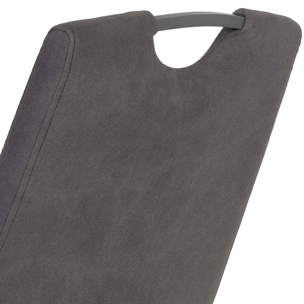 Wohnen Sessel|Stühle<Grauer Microfaser Stuhl mit Schwingfuß - Racelyn (Set)