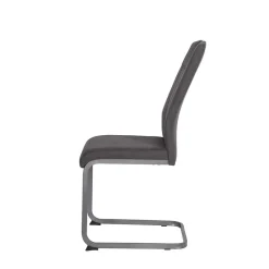 Wohnen Sessel|Stühle<Grauer Microfaser Stuhl mit Schwingfuß - Racelyn (Set)