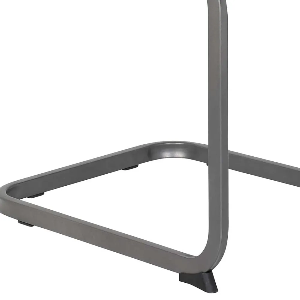 Wohnen Sessel|Stühle<Grauer Microfaser Stuhl mit Schwingfuß - Racelyn (Set)