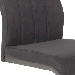 Wohnen Sessel|Stühle<Grauer Microfaser Stuhl mit Schwingfuß - Racelyn (Set)