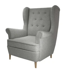 Wohnen Sessel<Grauer Ohrenbackensessel im Skandi Design - Jagoz