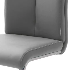 Wohnen Sessel|Stühle<Grauer Polsterstuhl für den Esstisch Cimbaly mit Schwinggestell (4er Set)