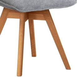 Wohnen Stühle<Grauer Polsterstuhl mit Drehfunktion - Pogarana (2er Set)