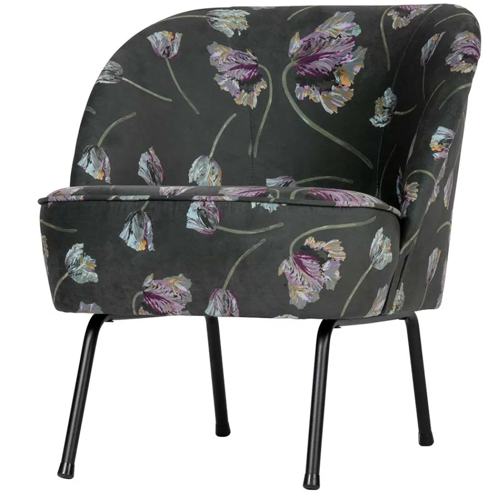 Wohnen Sessel<Grauer Samt Sessel mit Tulpen Lila - Kiyoshi