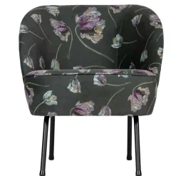 Wohnen Sessel<Grauer Samt Sessel mit Tulpen Lila - Kiyoshi