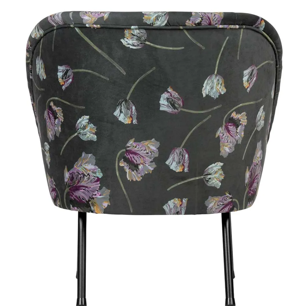 Wohnen Sessel<Grauer Samt Sessel mit Tulpen Lila - Kiyoshi