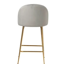 Wohnen Hocker|Stühle<Grauer Samt-Barstuhl im Retro Look - Hovalta (2er Set)
