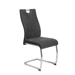 Wohnen Sessel<Grauer Schwingstuhl mit Material Mix - Parvello (Set)