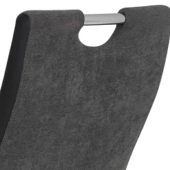Wohnen Sessel<Grauer Schwingstuhl mit Material Mix - Parvello (Set)