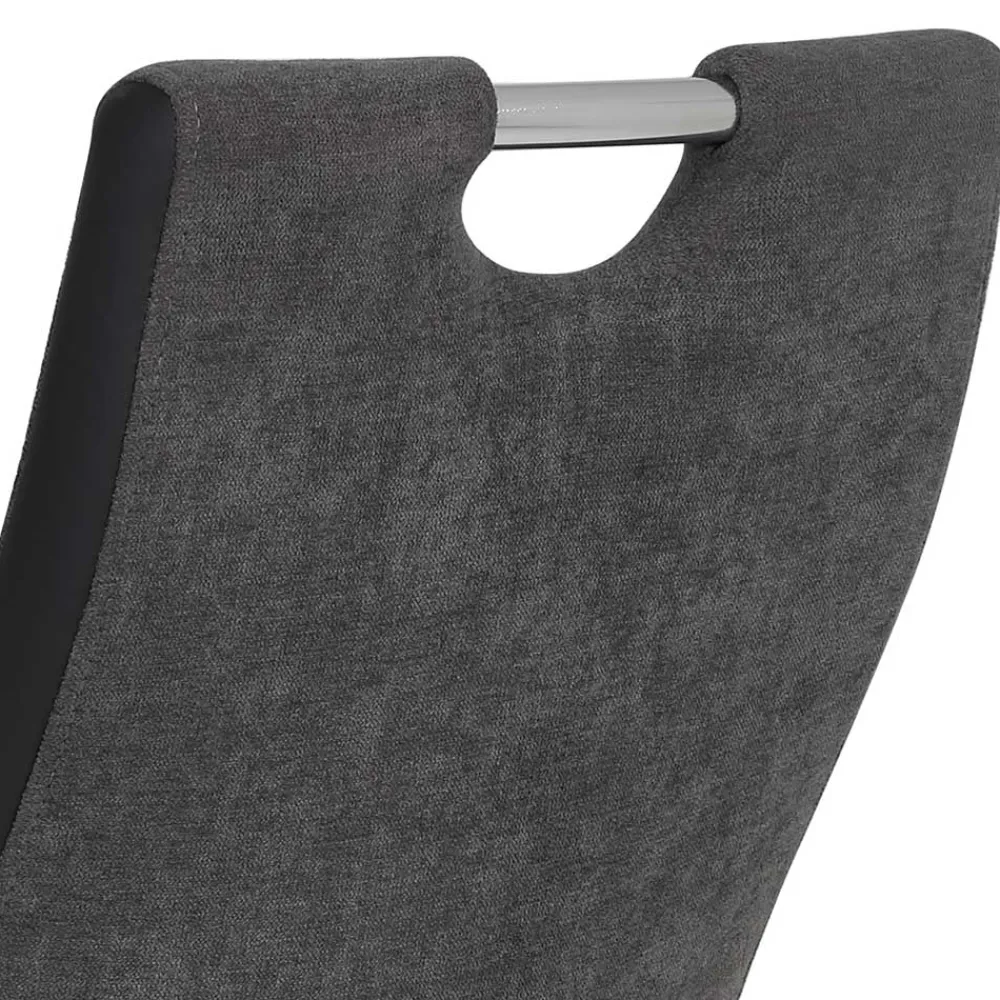 Wohnen Sessel<Grauer Schwingstuhl mit Material Mix - Parvello (Set)