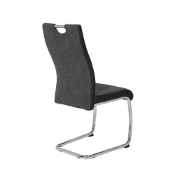 Wohnen Sessel<Grauer Schwingstuhl mit Material Mix - Parvello (Set)