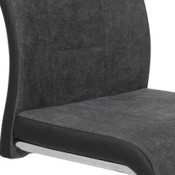 Wohnen Sessel<Grauer Schwingstuhl mit Material Mix - Parvello (Set)