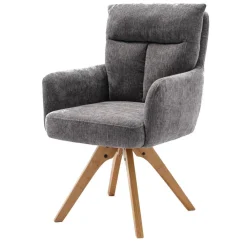 Wohnen Stühle<Grauer Tischsessel mit Federkern - Cregorian (2er Set)