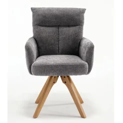 Wohnen Stühle<Grauer Tischsessel mit Federkern - Cregorian (2er Set)