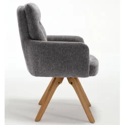 Wohnen Stühle<Grauer Tischsessel mit Federkern - Cregorian (2er Set)