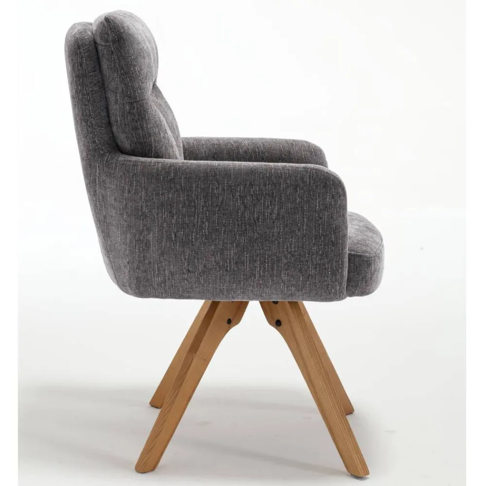 Wohnen Stühle<Grauer Tischsessel mit Federkern - Cregorian (2er Set)