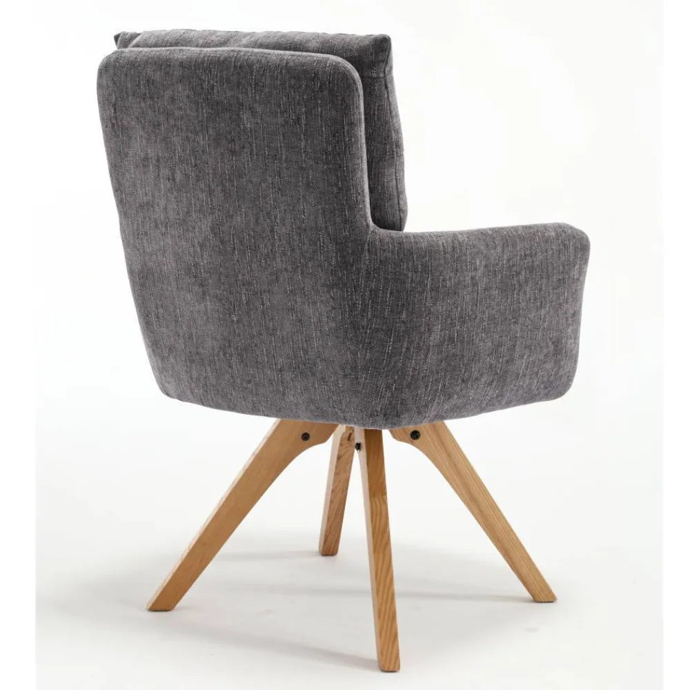 Wohnen Stühle<Grauer Tischsessel mit Federkern - Cregorian (2er Set)