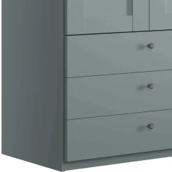 Wohnen Kleiderschränke|Schränke<Graugrüner Kleiderschrank 2-türig mit 3 Schubladen - Rajavo