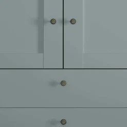 Wohnen Kleiderschränke|Schränke<Graugrüner Kleiderschrank 2-türig mit 3 Schubladen - Rajavo