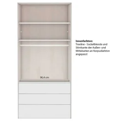 Wohnen Schränke<Graugrüner Kombi-Kleiderschrank 100 cm breit - Rajavo