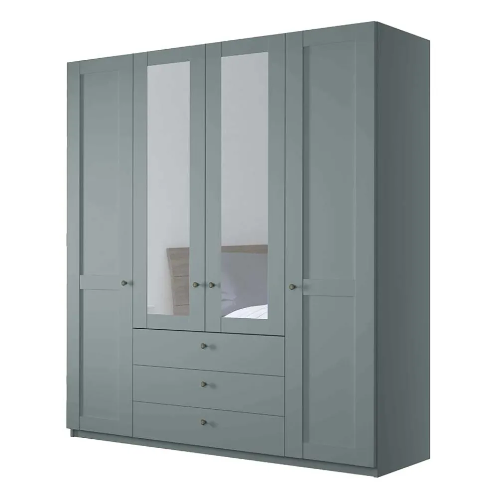 Wohnen Kleiderschränke<Graugrüner Kombi-Kleiderschrank 200 cm breit - Rajavo