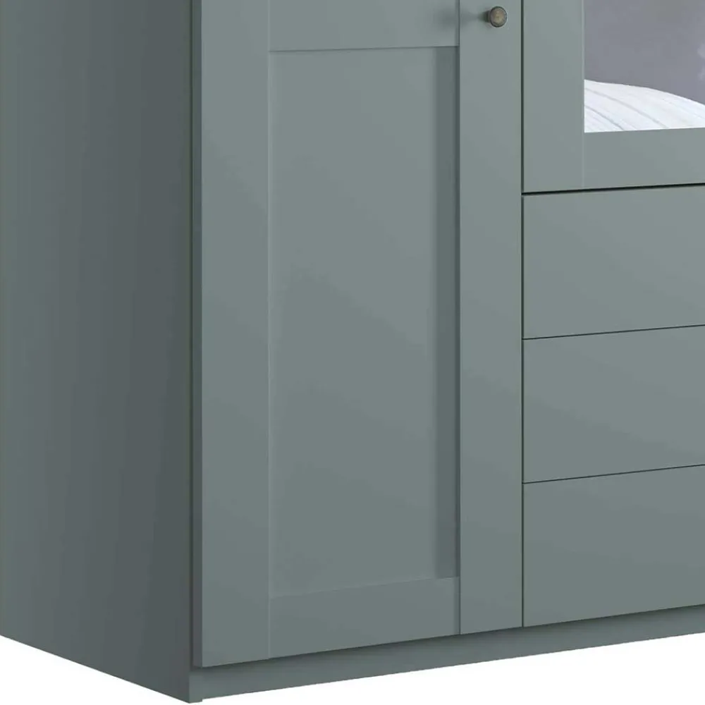 Wohnen Kleiderschränke<Graugrüner Kombi-Kleiderschrank 200 cm breit - Rajavo
