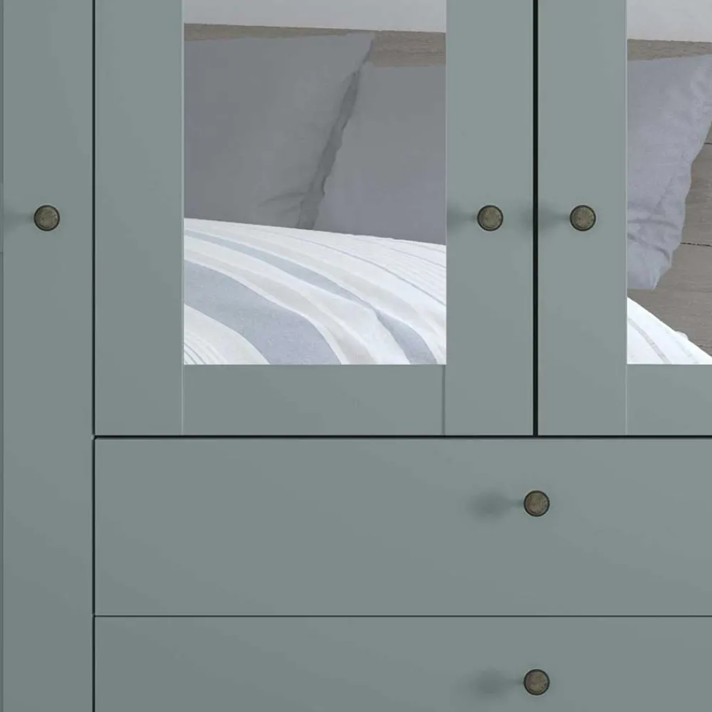 Wohnen Kleiderschränke<Graugrüner Kombi-Kleiderschrank 200 cm breit - Rajavo