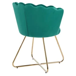 Wohnen Stühle<Grüne Muschelstühle aus Samt - Baly (2er Set)