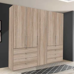 Wohnen Kleiderschränke<Großer Kleiderschrank in Eiche Sägerau - Zayun