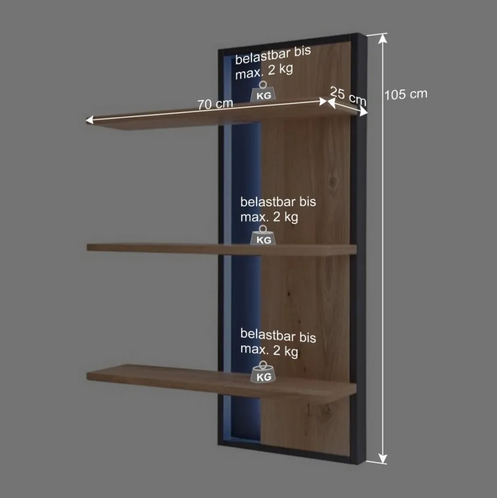 Wohnen Wohnwände<Großes Design TV Board & Wandregal - Assela (zweiteilig)