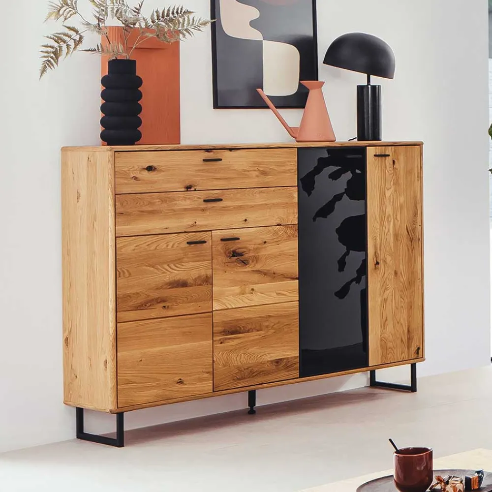Wohnen Sideboards|Highboards<Großes Highboard mit Metall Bügelgestell - Flacona