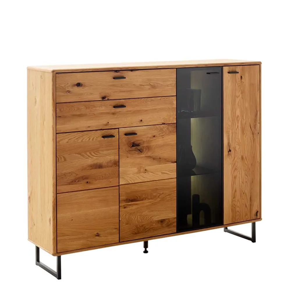 Wohnen Sideboards|Highboards<Großes Highboard mit Metall Bügelgestell - Flacona
