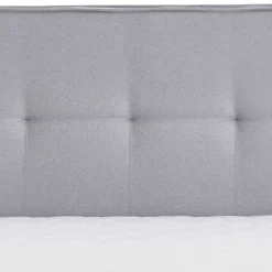 Wohnen Betten<H3 Boxspringbett in Hellgrau Stoff & Chrom - Tuwedia