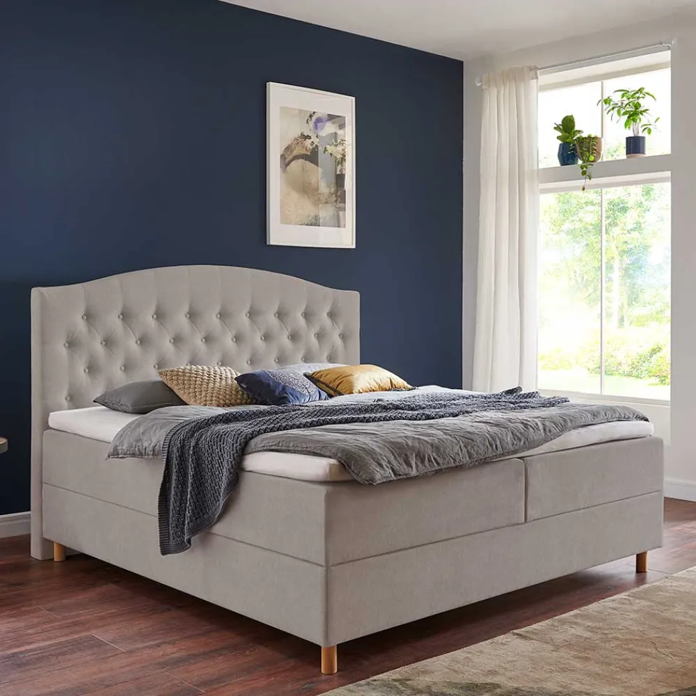 Wohnen Betten<H3 Komplettbett mit Bettkasten in Hellbraun - Furcia