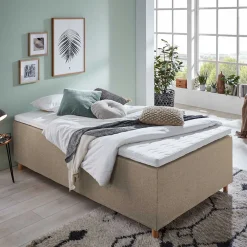 Wohnen Betten<H3 Polsterbett in Creme & Natur - Suvanica