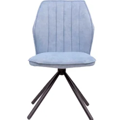 Wohnen Stühle<Hellblauer Esstisch-Stuhl mit Metallgestell - Lescalier (2er Set)
