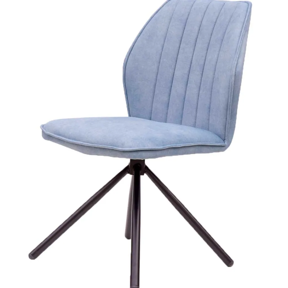 Wohnen Stühle<Hellblauer Esstisch-Stuhl mit Metallgestell - Lescalier (2er Set)