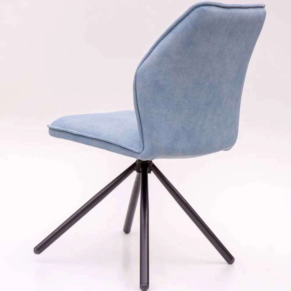 Wohnen Stühle<Hellblauer Esstisch-Stuhl mit Metallgestell - Lescalier (2er Set)