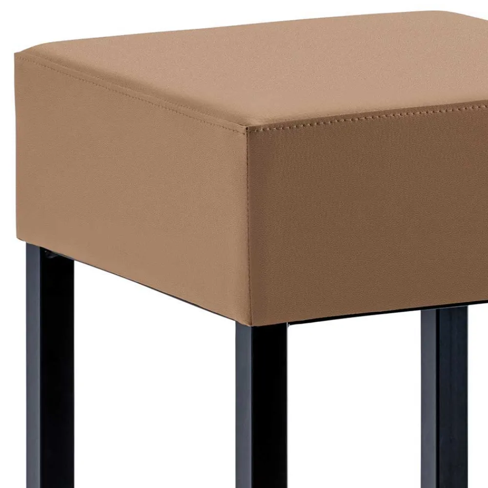 Wohnen Hocker<Hellbrauner Barhocker mit schwarzem Gestell - Dualkos