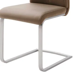 Wohnen Sessel|Stühle<Hellbrauner Freischwinger Stuhl Carihm mit Kunstleder (4er Set)