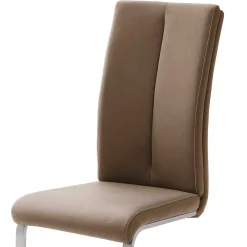 Wohnen Sessel|Stühle<Hellbrauner Freischwinger Stuhl Carihm mit Kunstleder (4er Set)