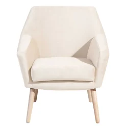 Wohnen Sessel<Heller Sessel in Creme Samtvelours - Agnesco