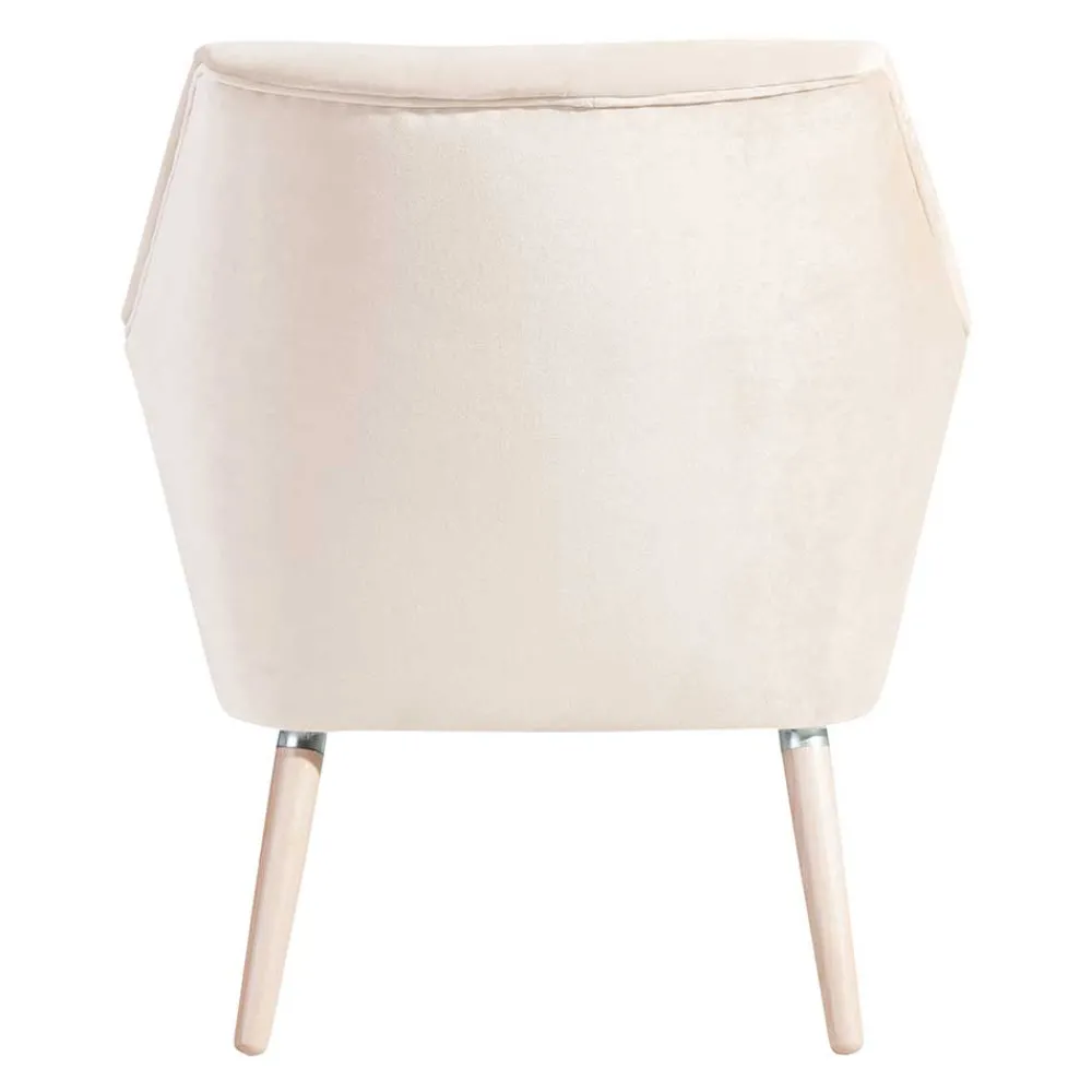 Wohnen Sessel<Heller Sessel in Creme Samtvelours - Agnesco