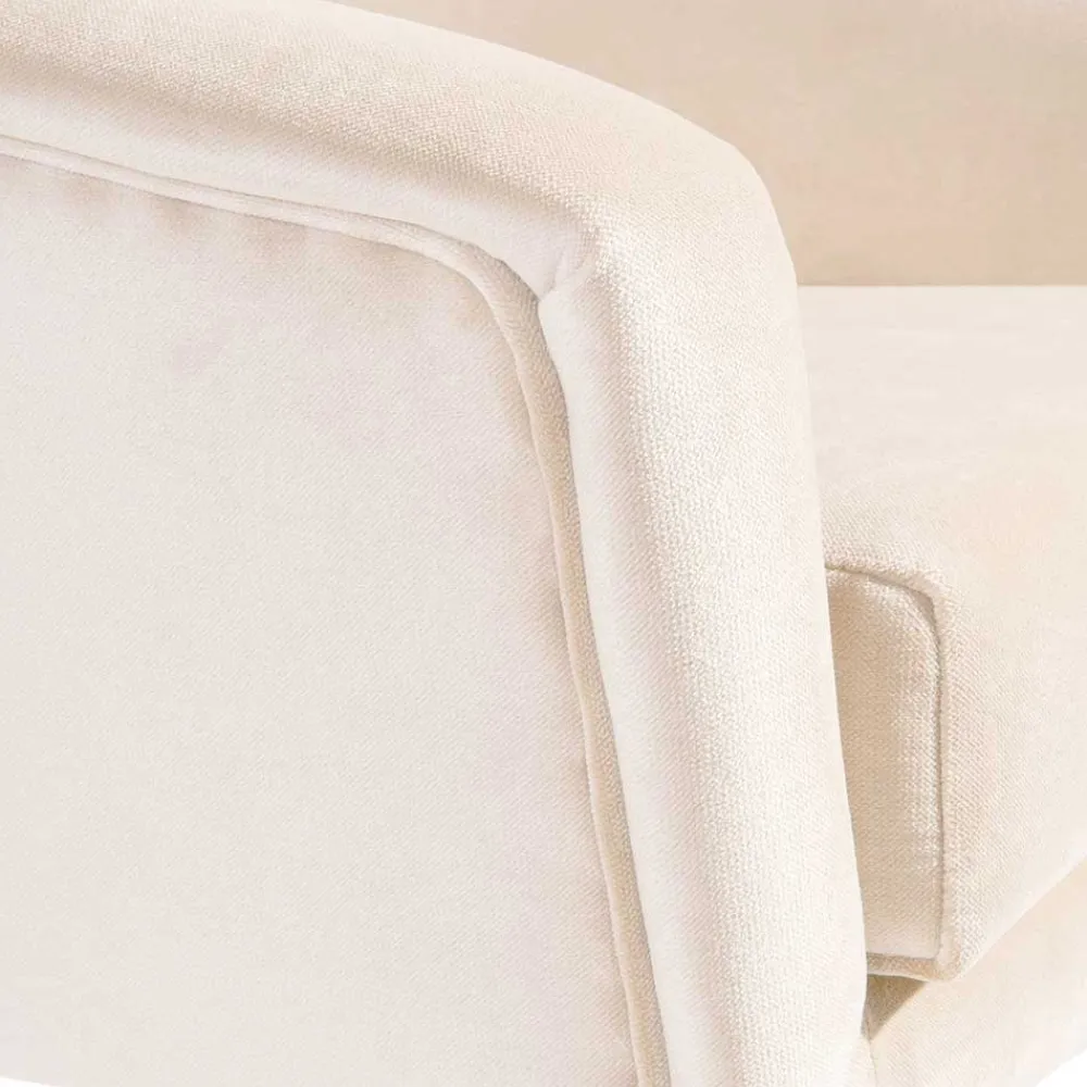 Wohnen Sessel<Heller Sessel in Creme Samtvelours - Agnesco