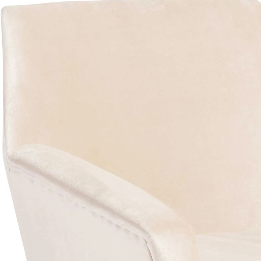 Wohnen Sessel<Heller Sessel in Creme Samtvelours - Agnesco