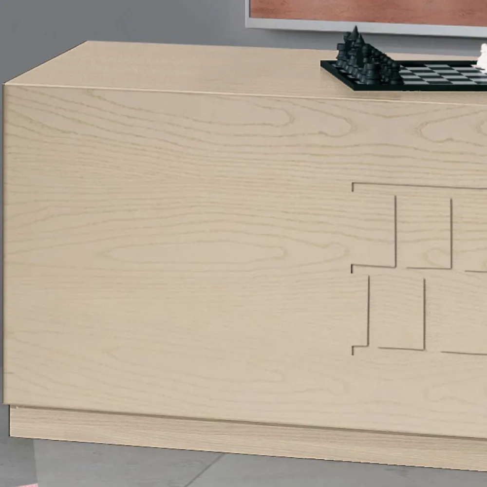 Wohnen Tv & Hifi-Möbel|Lowboards<Helles Esche TV Board mit Klappe - Odillava