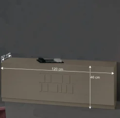 Wohnen Tv & Hifi-Möbel|Lowboards<Helles Esche TV Board mit Klappe - Odillava