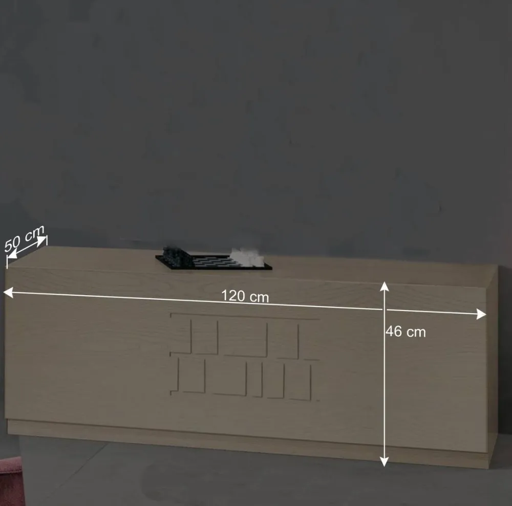 Wohnen Tv & Hifi-Möbel|Lowboards<Helles Esche TV Board mit Klappe - Odillava