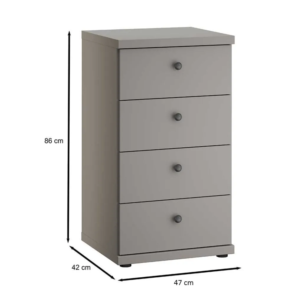 Wohnen Kommoden<Hellgraue Hochkommode 47x86x42 cm - Ridonna