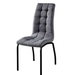 Wohnen Stühle<Hellgraue Polsterstühle aus Webstoff - Janny (2er Set)